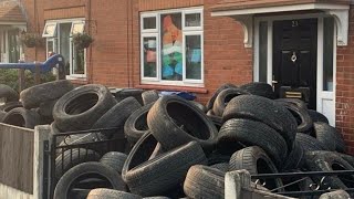 Farmer sets up CCTV to catch who dumped 400 tyres on his land then dumps them on HIS doorstep [upl. by Ayn59]