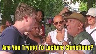 Speakers Corner  Gets Heated  Faux Outrage From a Genocide Apologist Atheist v Christian  ft Bob [upl. by Jeaz]