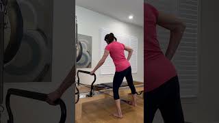 Infinity foot bar workout on the reformer pilates reformer reformerworkout spinalmobility [upl. by Aiksas]