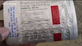 embeta xr 25  embeta xr 50  metoprolol succinate extended release tablets type 2 diabetic [upl. by Gerrard]