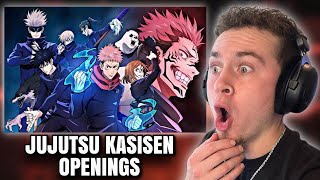 JUJUTSU KAISEN Openings 14 REACTION  New Anime Fan [upl. by Nomannic774]