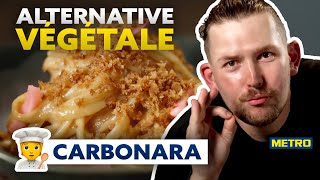 Recette carbonara végétale  comment faire des pâtes carbonara sans pecorino   METRO [upl. by Creath]