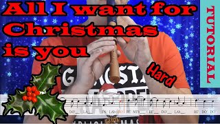 All I want for Christmas is you  Tutorial flauta con partitura  Karaoke instrumental [upl. by Sral]