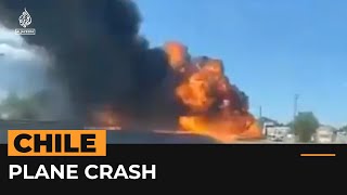 Plane crashes onto highway in Chile [upl. by Vick]