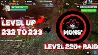 Level up from 232 to 233 on MONS’ raid in Dungeon Quest Roblox [upl. by Ertemed]