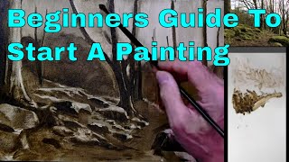 Beginners Guide To Painting A Forest Timelapse Demo [upl. by Aurthur]