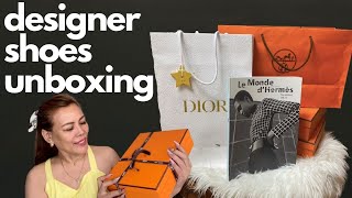 DESIGNER SHOES UNBOXING I DIOR AND HERMES  HERMES MOST COVETED BAG INQUIRY [upl. by Adnaerb578]