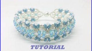 Bracciale Bibop Come fare un bracciale con perle e swarovski Tutorial perline [upl. by Reinnej]