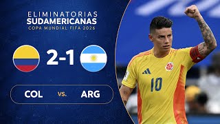 COLOMBIA vs ARGENTINA 21  RESUMEN  ELIMINATORIAS SUDAMERICANAS  FECHA 8 [upl. by O'Conner]