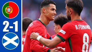 Portugal vs Scotland 21 highlights Ronaldo late winner and Bruno Fernandes goal [upl. by Flory180]