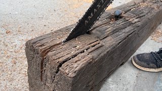 Recycling Of Railway Sleepers  Build A Table Out Of 123YearOld Railroad Sleepers [upl. by Eseilana]