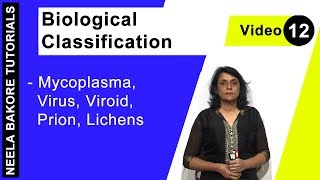 Biological Classification  NEET  Mycoplasma Virus Viroid Prion Lichens  Neela Bakore Tutorial [upl. by Ithsav]