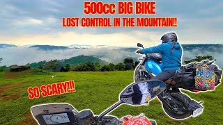 JMAC 500cc BIG BIKE LOSING CONTROL in the MOUNTAINS  CHALLENGE of BIG MOTORCYCLES in MOTOCAMPING [upl. by Kho]