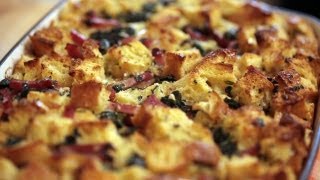 Breakfast Strata  Ham Spinach amp Gruyere  Kin Community [upl. by Erna]