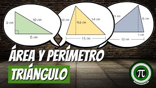 ÁREA Y PERÍMETRO DE UN TRIÁNGULO [upl. by Fitzgerald]