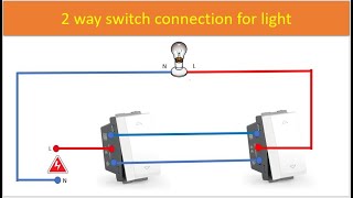 2 way switch connection for light  2 way on off control light landing light connection diagram [upl. by Alysa]