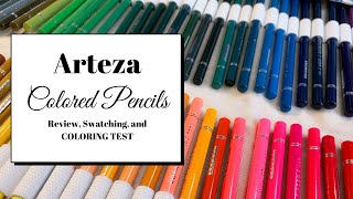 Arteza Colored Pencils  Review Swatching and COLORING TEST [upl. by Benni41]