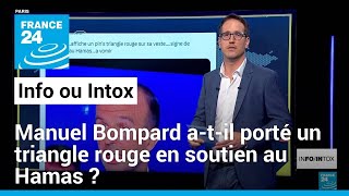 Manuel Bompard atil porté un triangle rouge en soutien au Hamas  • FRANCE 24 [upl. by Yrrot691]