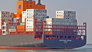 4K SHIPSPOTTING WESTERSCHELDE NETHERLANDS 2023  NEW HAPAG LLOYD CONTAINER SHIP MONTEVIDEO EXPRESS [upl. by Yntruoc]