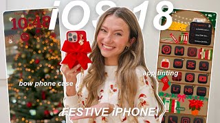 HOW TO CUSTOMIZE YOUR PHONE FOR CHRISTMAS iphone 16 festive customization with iOS 18 [upl. by Gnof410]