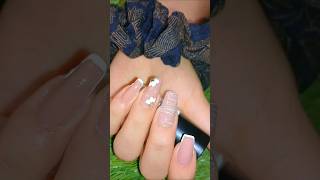 Quick nail art  Polygel nailfrenchnailart youtube ytshorts viral trending [upl. by Aleit]