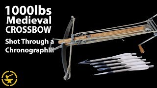 1000lbs medieval crossbow  shot on a chronograph [upl. by Ynatsyd]