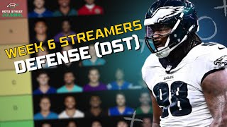 The BEST Fantasy Football Week 6 Defense Streamers DST [upl. by Dorotea]