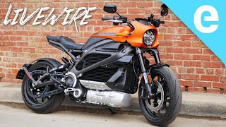 HarleyDavidson LiveWire electric motorcycle  Electreks review [upl. by Nagorb759]