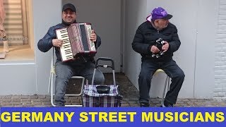 GERMANY GYPSY STREET MUSICIANS FROM ROMA PLAYING ACCORDION IN AACHEN 29 MARCH 2018 [upl. by Jake687]