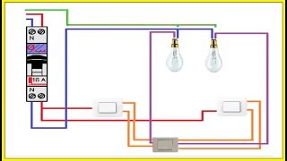 Schéma Branchement double allumage va et vient [upl. by Geilich]