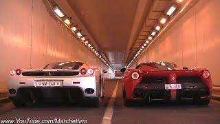 LaFerrari vs Ferrari Enzo INSANE Rev Battle [upl. by Asillam292]