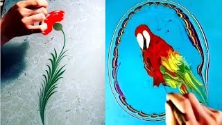 Relaxing Turkish Marbling Art Compilation  Paper Marbling Techniques  Amazing Ebru Art [upl. by Gabbie]