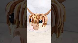 Highland Cow Cake shorts cake highlandcow cakedecorating birthdaycake [upl. by Arakawa277]