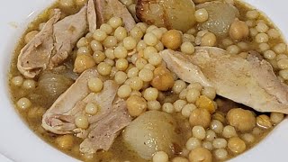 طريقة تحضير وصفة المغربية بالدجاج بخطوات سهلة Best Lebanese Chicken Moghrabieh Recipe [upl. by Iarahs]