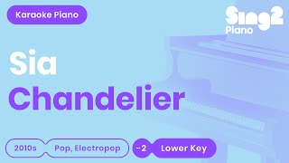 Sia  Chandelier Lower Key Piano Karaoke [upl. by Malkin]