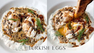 Turkish Eggs Cilbir  Easy Delicious Breakfast Recipe [upl. by Glyn327]