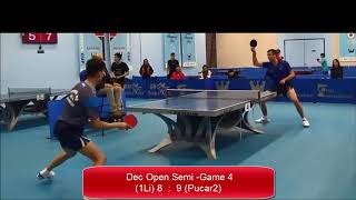 Table tennis USA Modern Long Pips Li vs Pucar WR84 Game 4 5 Score Edited [upl. by Annawot]