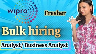 ‼️Wipro is BULK HIRING for DATA ANALYST BUSINESS ANALYST roles  04years exp [upl. by Yarg]