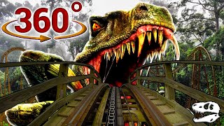 360  VR Video Dinosaur Roller Coaster Experience  Jurassic World Virtual Ride [upl. by Heins]