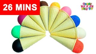 PlayDoh Ice Cream Cone Surprise Eggs  Cupcakes Mega Compilation  Playdoh Ice Cream Cones with Toy [upl. by Chappelka240]