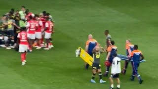 Angel Gomes Head injury after collision with Amadou Koné Reims vs Lille 00 Goals and Highlights [upl. by Hubie]