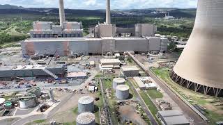 Drone over Callide cooling towers rebuild January 2024 [upl. by Tabatha]