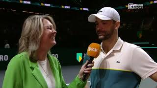 2024 ATP 500 ABN AMRO Open QF Grigor Dimitrov Post Match Interview Ziggo Sport [upl. by Arymahs]