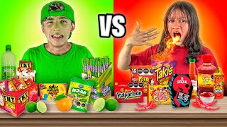 COMIDA ÁCIDA vs COMIDA PICANTE 🔥 ¡El ÚLTIMO en DEJAR DE COMER GANA [upl. by Kelton]