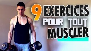 Musculation avec haltères  9 Exercices pour tout muscler [upl. by Coppock]