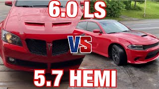 Pontiac G8 GT 60L LS Vs Dodge Charger RT 57L HEMI [upl. by Iyre]