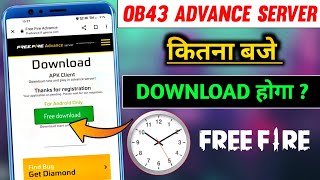 Free Fire Advance Server Kitna Baje Download Hoga  FF Advance Server Download Time  OB43 Update FF [upl. by Anibor]