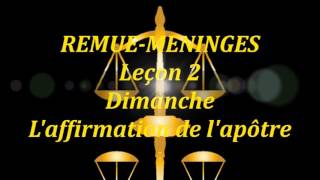 Emission  Remue méninges Leçon 2 3ème trimestre 2017 Lautorité et lÉvangile de Paul [upl. by Yran811]