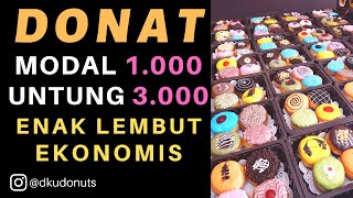 DONAT ENAK LEMBUT EKONOMIS MODAL SERIBU JUAL UNTUNG 300  PAKAI TEPUNG PREMIX DKU WA 085850358188 [upl. by Eleda175]