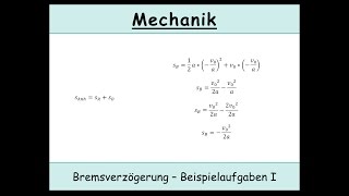 Der Anhalteweg und Bremsweg in der Physik Übungsaufgabe 1 Kinematik  Physik [upl. by Clovah906]